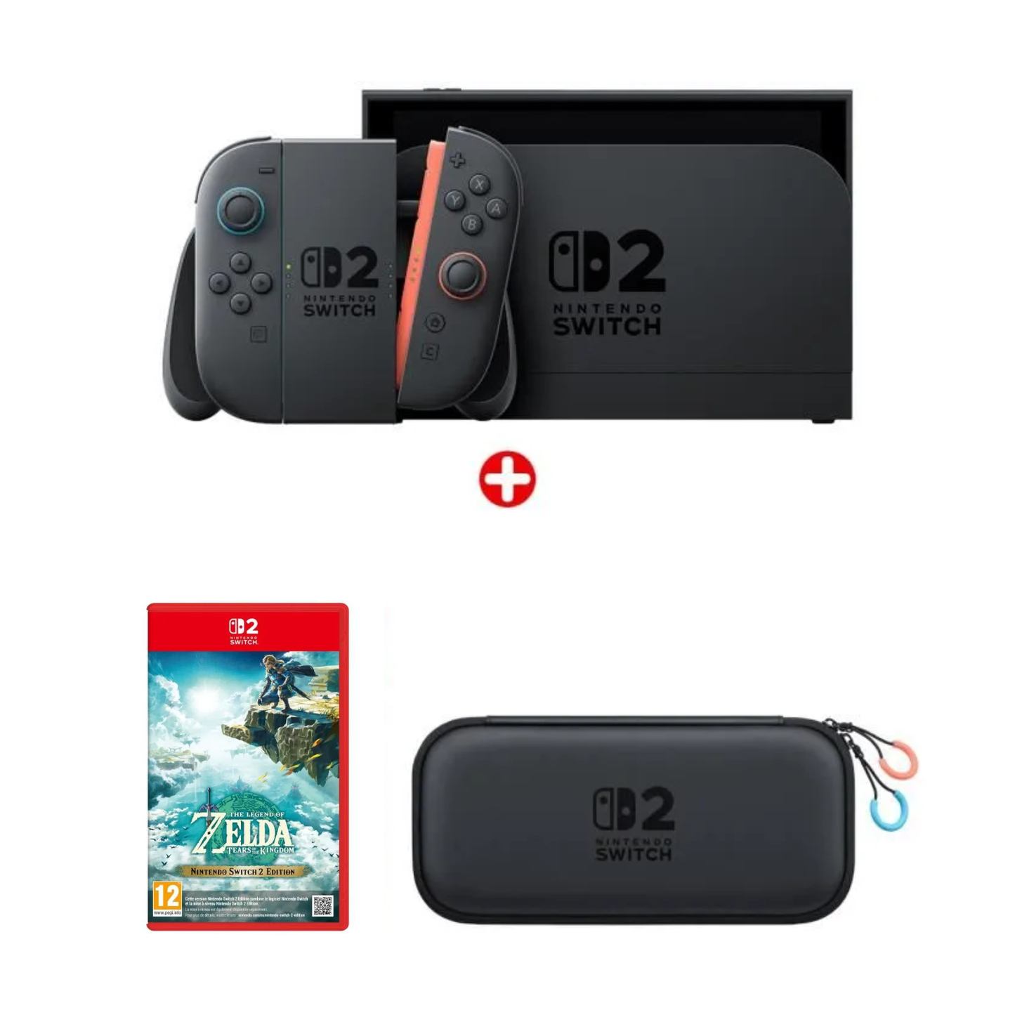 Pack Nintendo : Console Nintendo Switch 2 + The Legend of Zelda: Tears of the Kingdom (Code) + Sacoche de transport